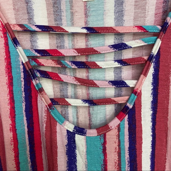 SEVEN7 Pink Striped Flowy Tunic Size Large - Picture 5 of 11